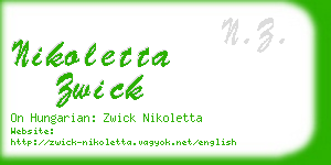 nikoletta zwick business card